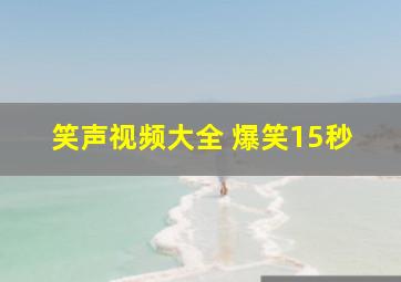 笑声视频大全 爆笑15秒